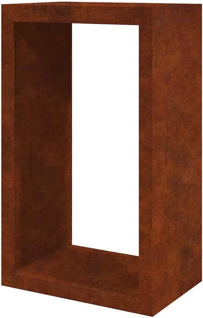 Brandhoutrek - Houtopslag standaard - Droog hout bewaren - Weerbestendig staal - 60 x 40 x 100 cm - Bruin