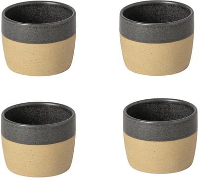 Costa Nova koffiekopje kop Arenito Houtskool grijs set van 4 handgemaakt in Portugal 20 CL H 6.6 CM