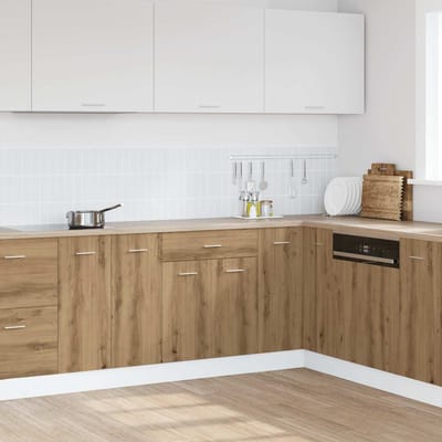 vidaXL - Onderkast - met - lade - Lyon - 60x46x81,5 - cm - bewerkt - hout - artisanaal - eiken