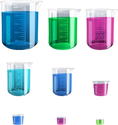 Set van 9 maatbekers, kleine en grote maatbekers van 10ml tot 500ml, hittebestendig en nauwkeurig voor koken en bakken