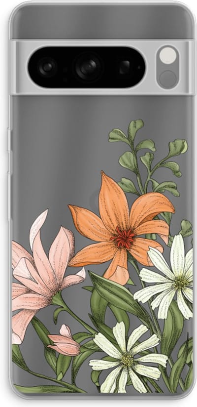 Case Company® - Hoesje geschikt voor Google Pixel 8 Pro hoesje - Floral bouquet - Soft Cover Telefoonhoesje - Bescherming aan alle Kanten en Schermrand