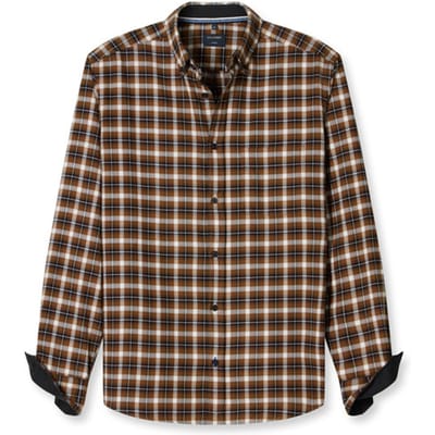 OLYMP Casual Overhemd, Regular Fit, Button-down, Nougat