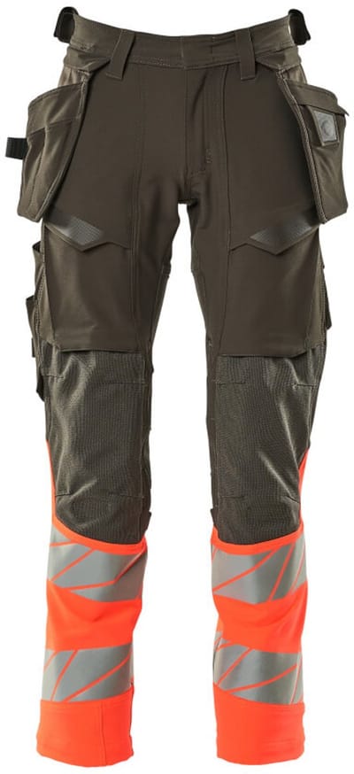 Mascot Accelerate Safe Broek met spijkerzakken 19131-711 - donkerantraciet/hi-vis rood - C46 - 76