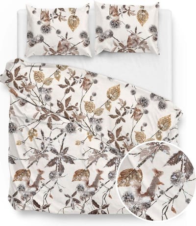 Zo!Home Linsey - Flanel - Dekbedovertrek - Litsjumeaux XL - 260x200/220 cm - Natural