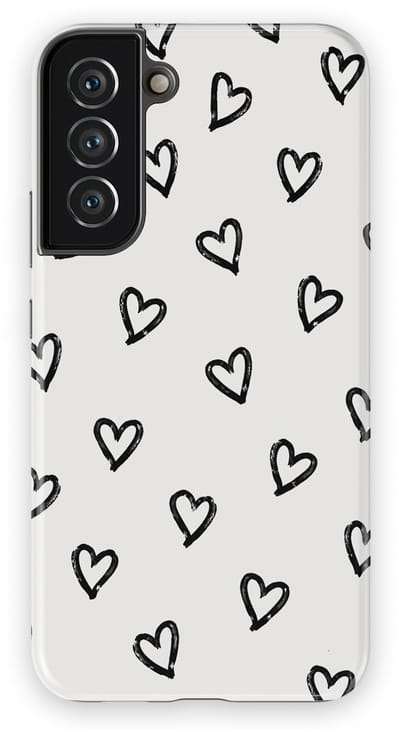 Tough Hoesje met Hartjes Samsung Galaxy S22 Plus | Little Love Tough Case Geschikt voor Mag | Hartjes Print Backcover Samsung Galaxy S22 Plus Mono Hearts