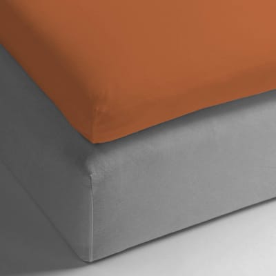 HnL Living - Hoeslaken - Topper - Katoen Perkal - 140 x 200 cm - Terra