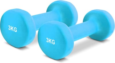 Korte neopreen halters van 0,5 tot 5 kg - Gewicht en kleur naar keuze met PDF workout