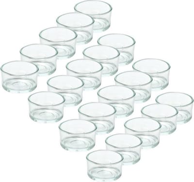 Trend Candles theelichthouder - 20x - glas - transparant - 4x3 cm - waxinelicht
