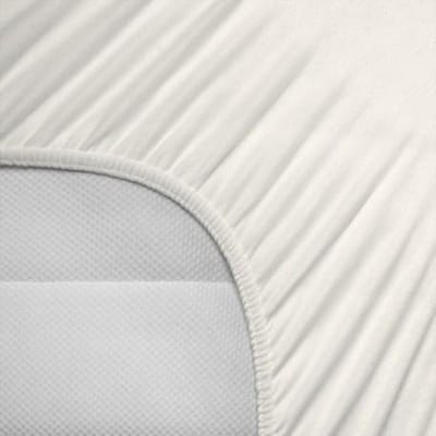 Dubbel Jersey hoeslaken WIT 190/200 x200/220 met hoek 40 cm voor boxspring of waterbed