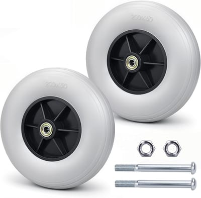 Reservewielen Paar - Vervangende Zwenkwielen - Rolstoel Onderhoud - 8 Inch Diameter - 190 mm - Grijs