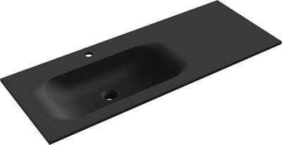 Mexen Vela ingebouwde wastafel links 121 x 46,5 cm, zwart mat - 25231271L
