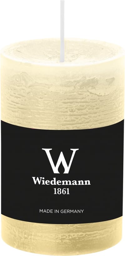 Wiedemann Cilinderkaars/stompkaars - rustieke kaars - creme wit - 6 x 9 cm - 30 branduren