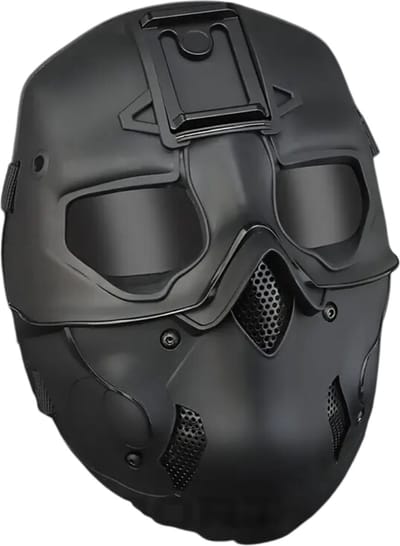 Bovista Airsoft Masker - Full Face - Met Bril - Paintball - Mask - Tactical Helmet - Helm - Gezicht - Zwart