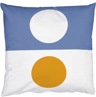 Sierkussens - Kussentjes Woonkamer - 50x50 cm - Cirkels - Symmetrisch - Wit - Blauw- Geel