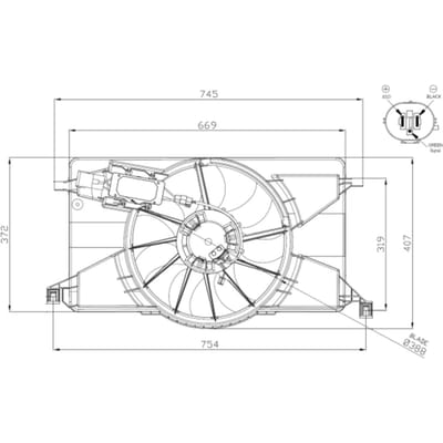 Koelventilatorwiel, motorkoeling NRF 47959