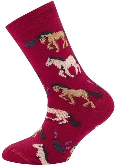 Meisjessok met Paarden Fuchsia/Rood- Ewers -23/26