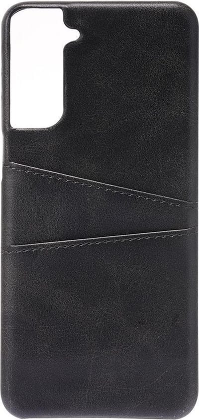 Shop4 - Geschikt voor Samsung Galaxy S21 Hoesje - Harde Back Case Cabello met Pasjeshouder Zwart