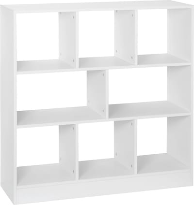 Bolt Edge Boekenkast Malda - 8 Vakken - Wit Hout - Woonkamer - Slaapkamer - Kinderkamer