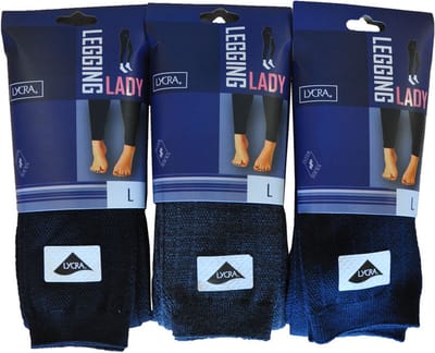 Dames legging 80% katoen - fantasie rib - 5 stuks - maat extra large - assortiment kleuren