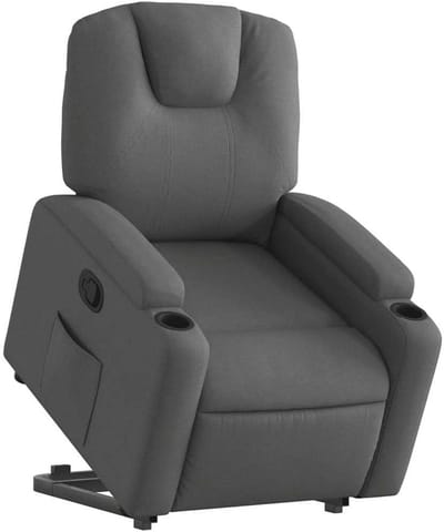 vidaXL Stand Up Chair Adjustable Fabric Dark Grey, Stand Up Aid Armchair, Armchair for Elderly, Electric Stand Up Aid Chair
