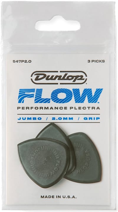 Jim Dunlop Flow - Plectrums - Jumbo Grip - Ultex 2,00 mm - Player's Pack 3 Stuks