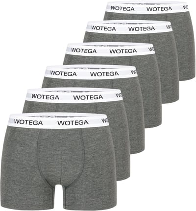 WOTEGA Heren Boxershort Joe – Katoen Stretch – Grijs – Elastische tailleband – 6-pack