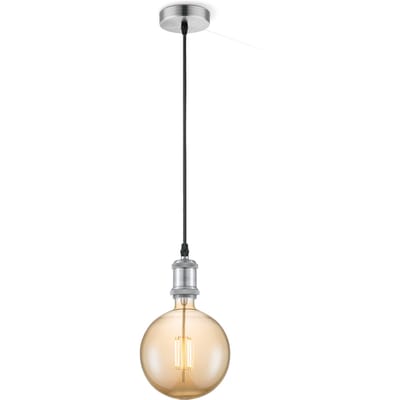 Home sweet home hanglamp Vintage Globe g180 - Mat staal - amber