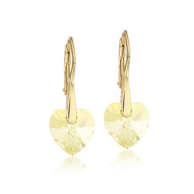 Montebello Oorbellen Lily HZ86 - 925 Zilver Verguld - Swarovski Hart - Ø10mm - 25mm