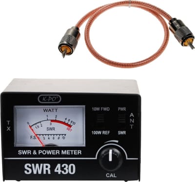 K-PO® SWR 430 SWR/Power meter + RG 8 PL-PL 40 CM Kabel - CB radio