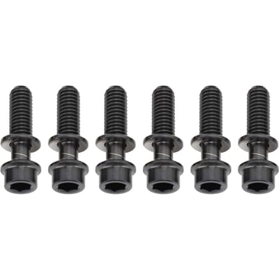 Lot de 6 Vis Boulons Vélo VTT Potence Guidon Alliage Ti avec Rondelle M5x18mm Noir noir
