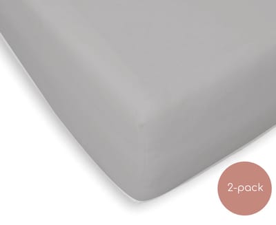 Briljant Baby Jersey Ledikant Hoeslaken 60x120 Grijs - 2 Pack