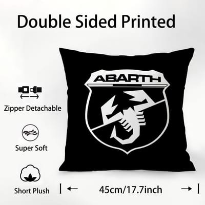Housse d'oreiller Scorpion A-Abarth Tissu Peluche Doux Impression Double Face Housse de Coussin de Canapé Housses de Coussin Décoratif 45x45cm