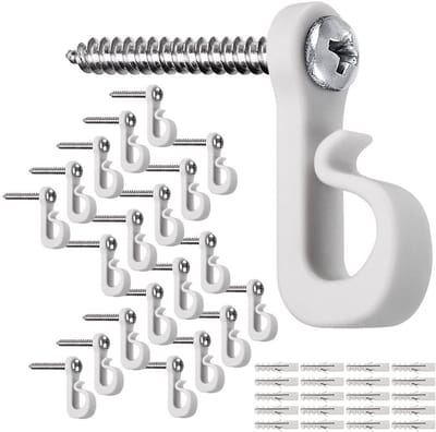 Dailygoods- Ophanghaken 40 Stuks - Schroefhaken - Lichtketting - Weerbestendig - Draagvermogen 18,1 kg - Eenvoudig te installeren - Haakjes