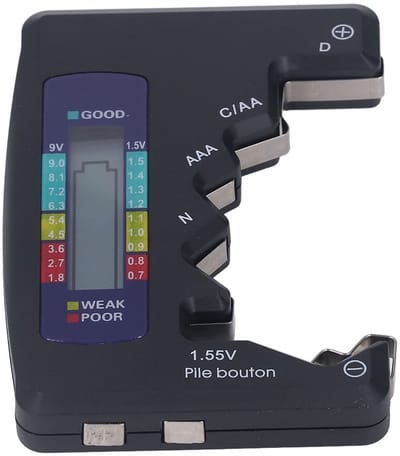 Golden crown - Digitale Batterijtester - LCD - Milieuvriendelijk - Zwart - Universele Batterijcontrole - Geschikt voor AA 9V-batterijen