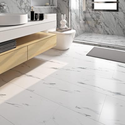 Zelfklevende PVC Marmerlook Vloertegels 30x60CM - 5 Stuks voor Badkamer en Keuken, Waterdicht Vinyl en Laminaat Stickers