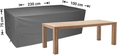 Raffles Covers Beschermhoes tuintafel - 230 x 100 H: 75 cm - D-RT230 - Waterdicht - Ademend - UV-bestendig - Elastisch rijgkoord - Beschermhoes tuinmeubelen