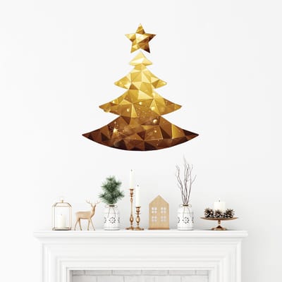 Origami kerstboomsticker - Kerststickers - Feestelijke decoraties - 100x115cm