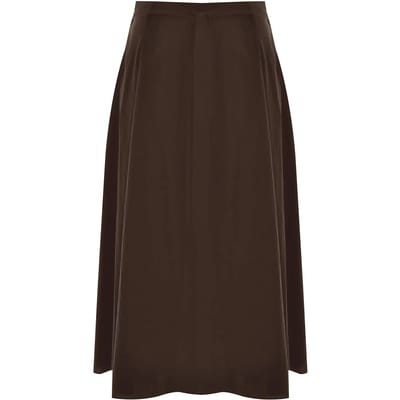 Lange trapeze popeline rok met tailleband voor dames Mat Fashion