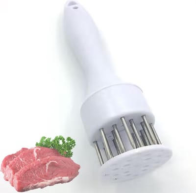 Bovista Vleeshamer - Vleesvermalser - Vleespletter - Vleesklopper - Kip - Rund - Varken - Bbq Accesoires - Meat Hammer - Prikker - Wit