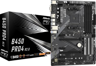 ASRock B450 Pro4 R2.0 Moederbord - AMD B450 - AMD AM4 - DDR4 RAM - ATX