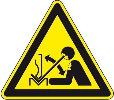 Waarschuwingsbord snel bewegend werkstuk - kunststof - W032 150 mm