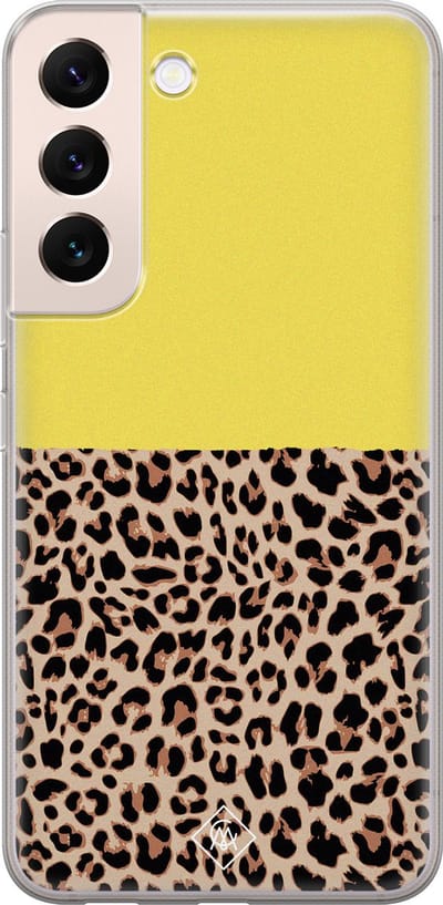 Casimoda® hoesje - Geschikt voor Samsung S22 Plus - Luipaard Geel - Backcover - Siliconen/TPU - Geel