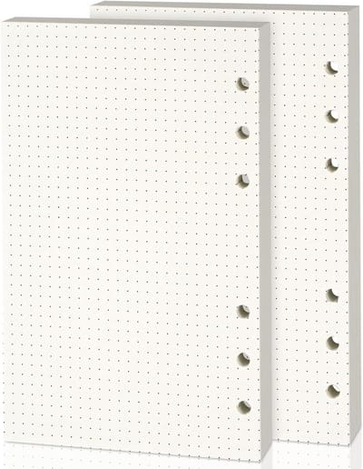 Dotted Loose Leaf A6 Binder 100GSM met 160 Vellen in Beige - Perfect voor Notities en Organisatie
