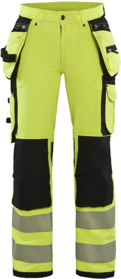 Blaklader Dames High Vis 4-weg stretch werkbroek 7197-1642 - High Vis Geel/Zwart - D24