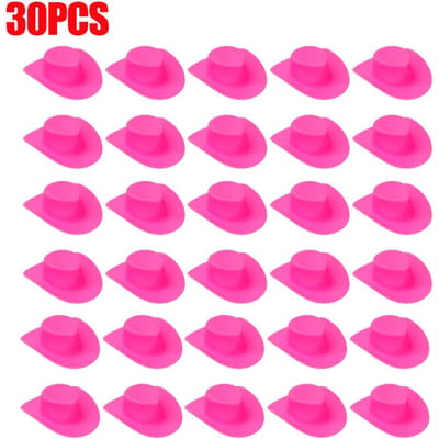 30/10 Stuks Mini Cowboyhoed Plastic Miniatuur Western Cowgirl Hoed voor Feest Western Bruiloft Taart Bedankjes Verjaardagsfeest Benodigdheden