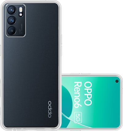 Hoesje - Geschikt voor OPPO Reno 6 - Sterk & Shockproof - Hoes Cover - Siliconen Case - Transparant