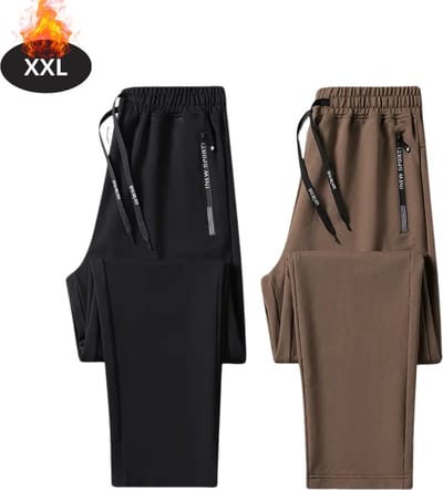 Livano Trainingsbroek Heren - Sportbroek - Trainingsbroek Lang - Trainingspak - Sportkleding - 2pc Zwart+Bruin - XXL