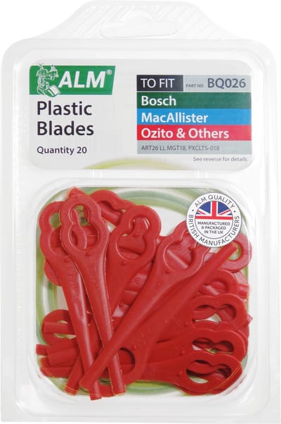 20x ALM maaimessen geschikt voor Bosch ART 26 series - Li Accutrim Easytrim en Einhell GE-CT 18 accu grastrimmer - reservemessen trimmer kantenmaaier - kunststof maai mesjes