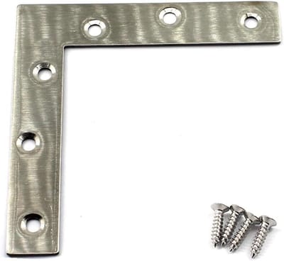 Hoekverbindingen van RVS - 4 stuks L-vormige hoekbeugels 120x120x2mm met schroeven en 2mm dikte voor stevige constructies