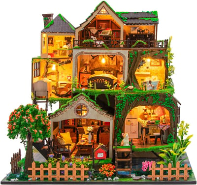 Hongda DIY Miniatuur Huisjes - Modelbouwpakket - Houten Modelbouw - Voor Volwassenen (14+) - Poppenhuis - DIY - Fairy Tale Forrest (L2501)